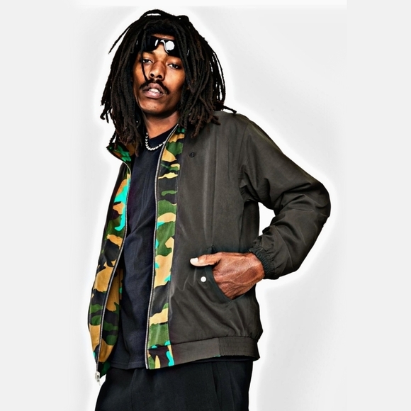 HUF ✦ Camo Reversible Cambridge Harrington Jacket ✦ Men’s S Double-Layer Cotton - Picture 2 of 9